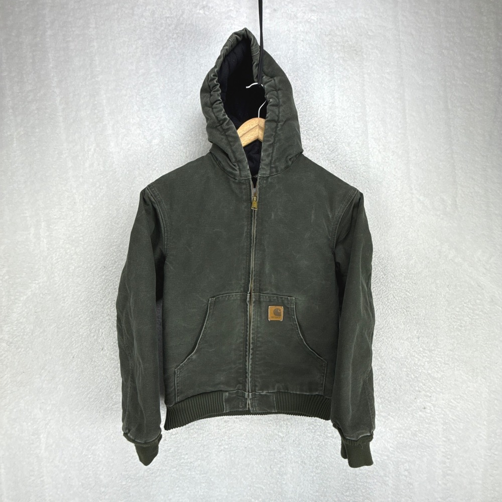 Carhartt Sandstone Jacket Quilt Lined‎ Youth Large (10/12) YYJ130 MOS Moss Green